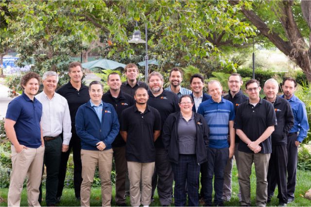 Group photo of CIO Solutions Santa Barbara technical team standing outside of office